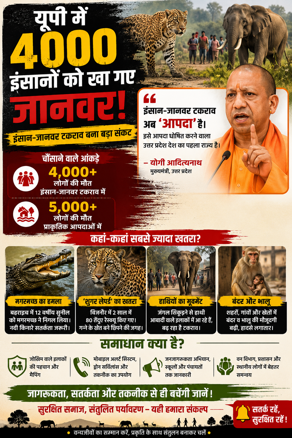 यूपी इंसान जानवर संघर्ष