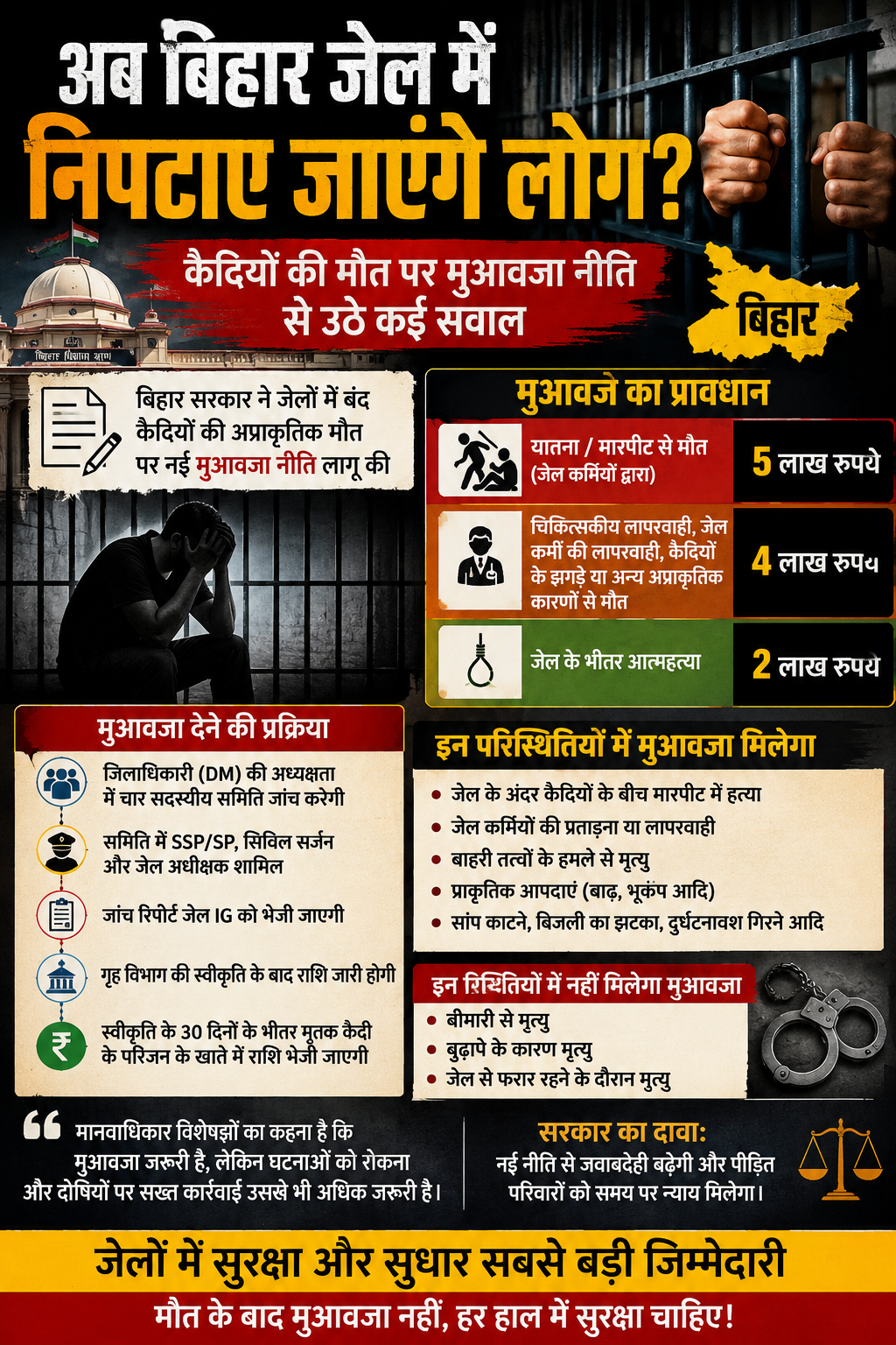 बिहार जेल मुआवजा नीति