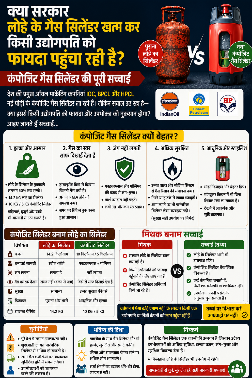 क्या सरकार लोहे के गैस सिलेंडर खत्म कर किसी उद्योगपति को फायदा पहुंचा रही है?