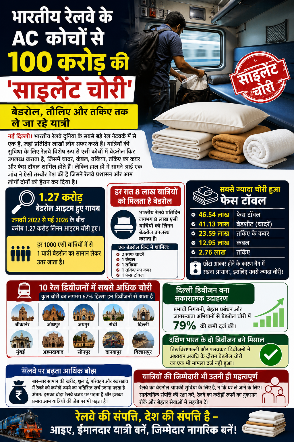 भारतीय रेलवे बेडरोल चोरी