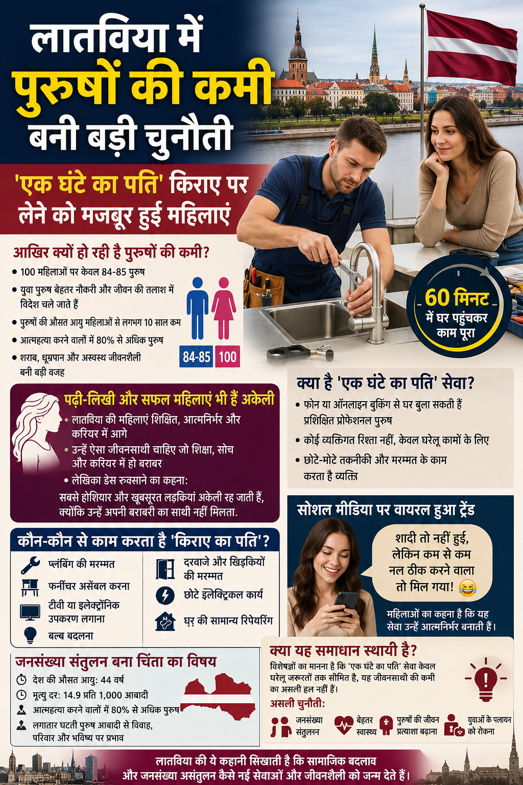 लातविया में पुरुषों की कमी