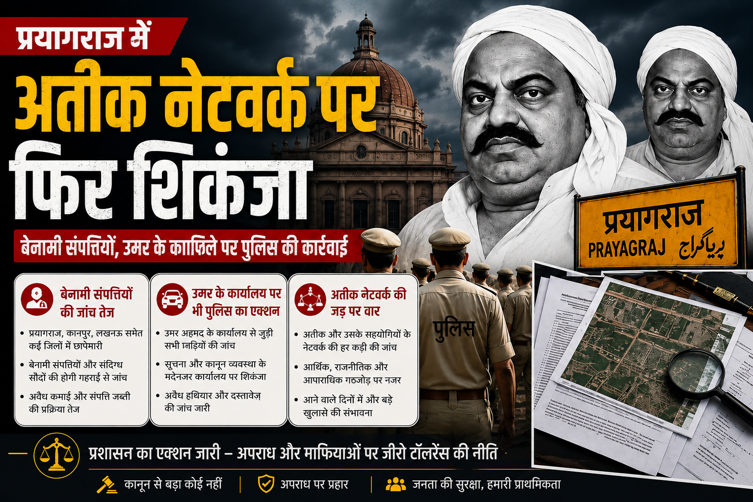 प्रयागराज में अतीक नेटवर्क पर फिर शिकंजा