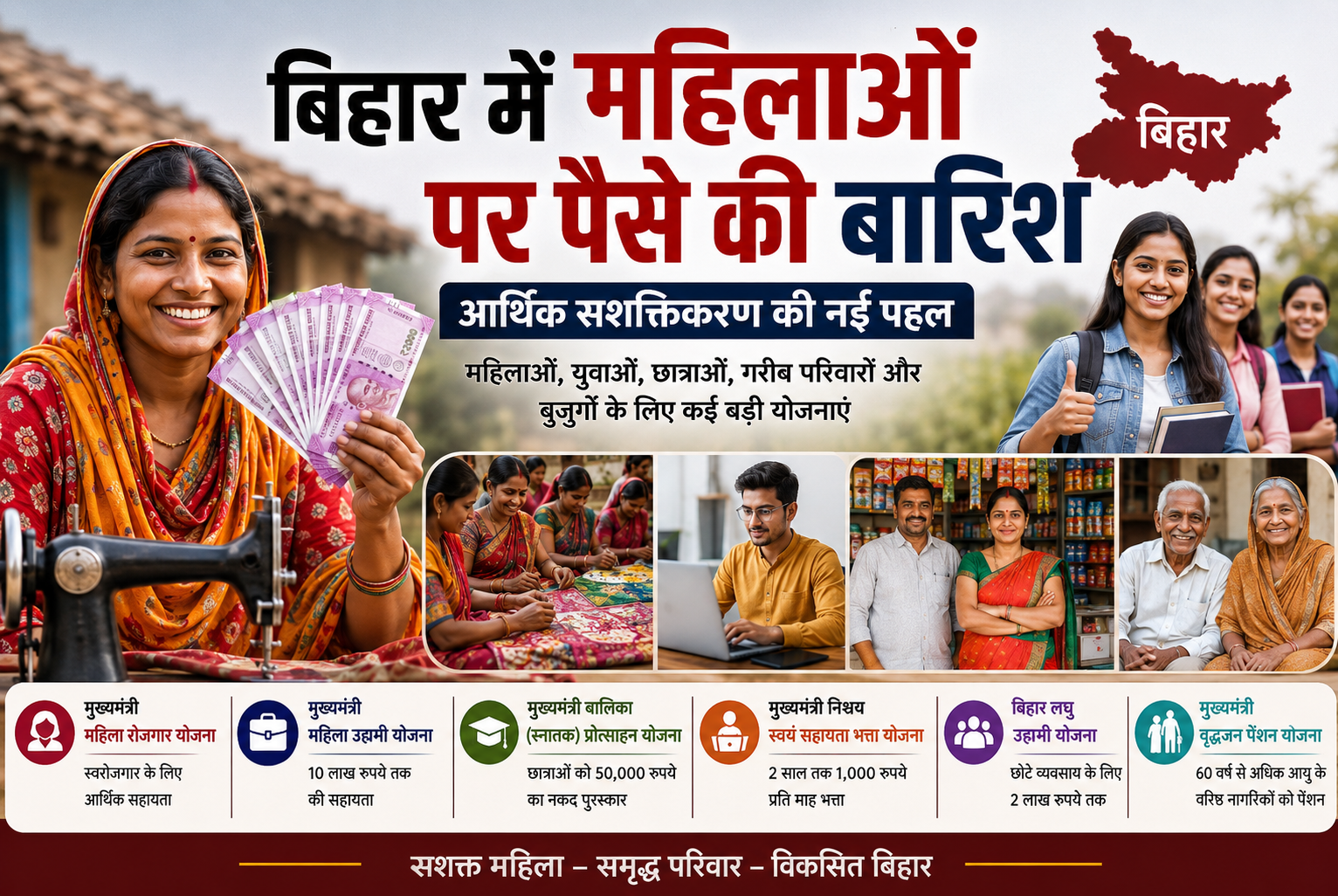 बिहार में महिलाओं पर पैसे की बारिश