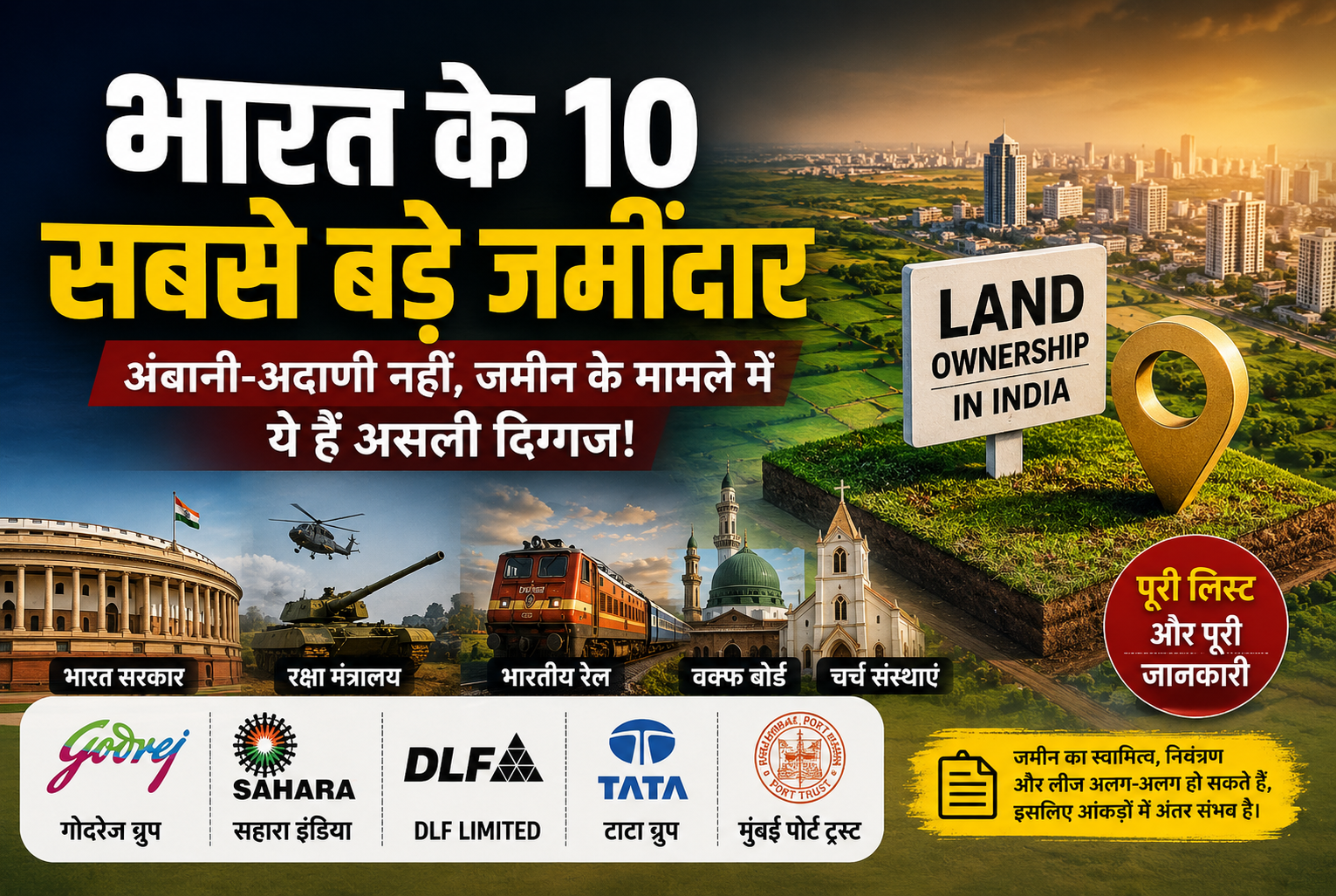 भारत के 10 सबसे बड़े जमींदार