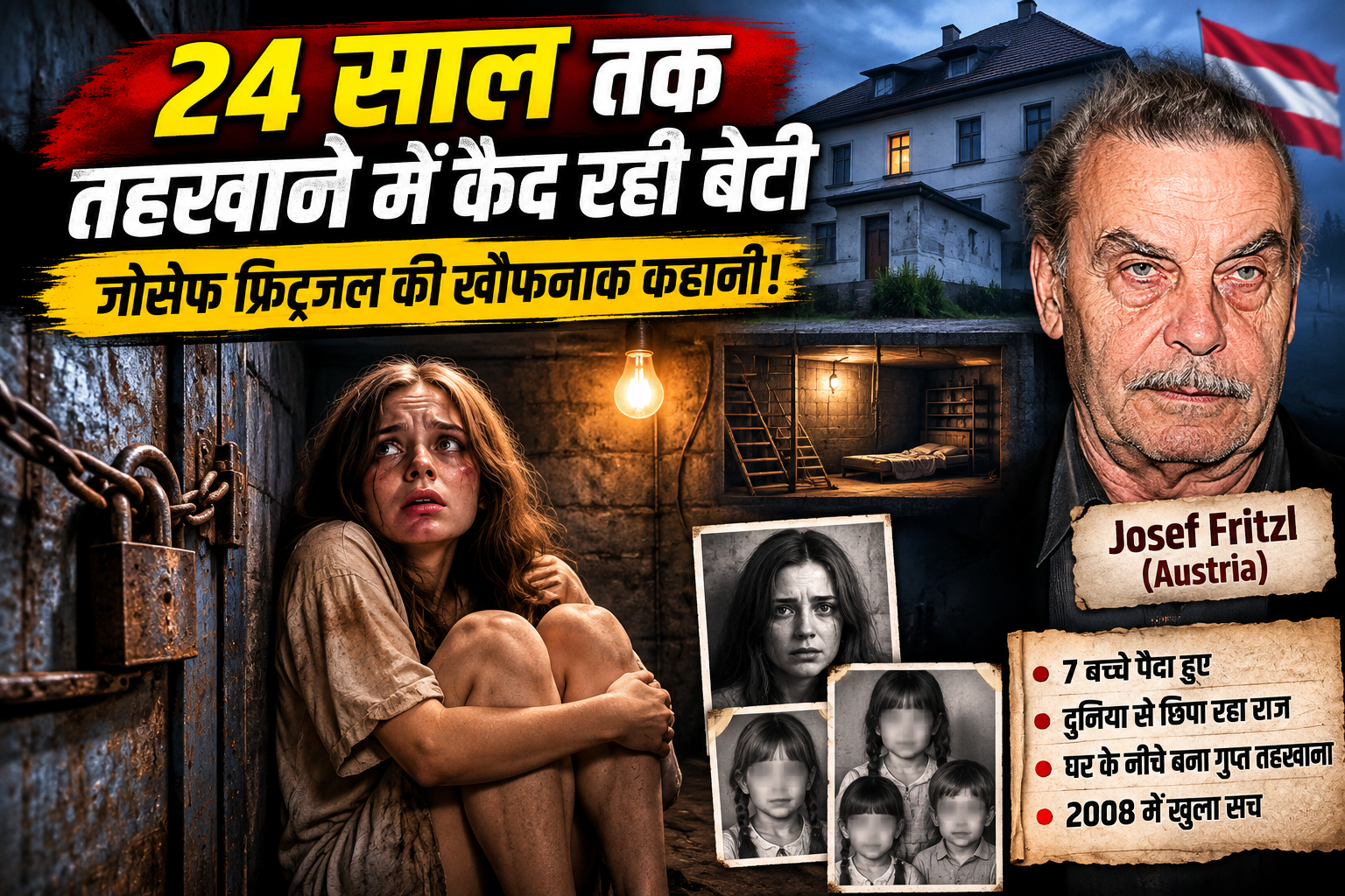 24 साल तक तहखाने में कैद रही बेटी,