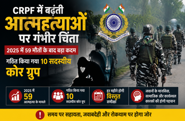 CRPF में जवानों की आत्महत्या के बढ़ते मामलों पर गंभीर चिंता,