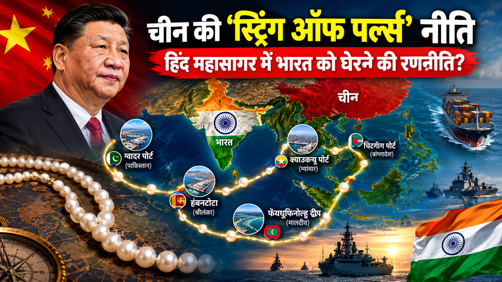 चीन की ‘स्ट्रिंग ऑफ पर्ल्स’ नीति