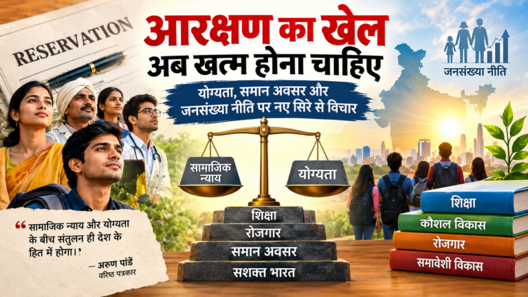 आरक्षण व्यवस्था, योग्यता, समान अवसर, सामाजिक न्याय और जनसंख्या नीति