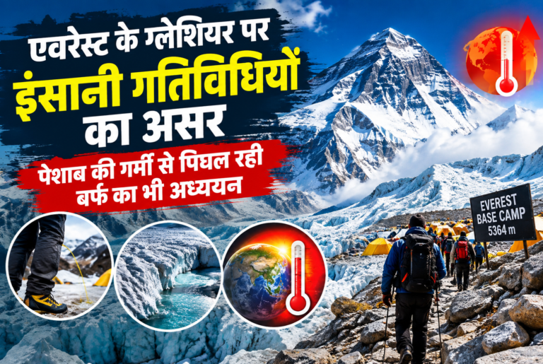 एवरेस्ट के ग्लेशियर पर इंसानी गतिविधियों का असर,