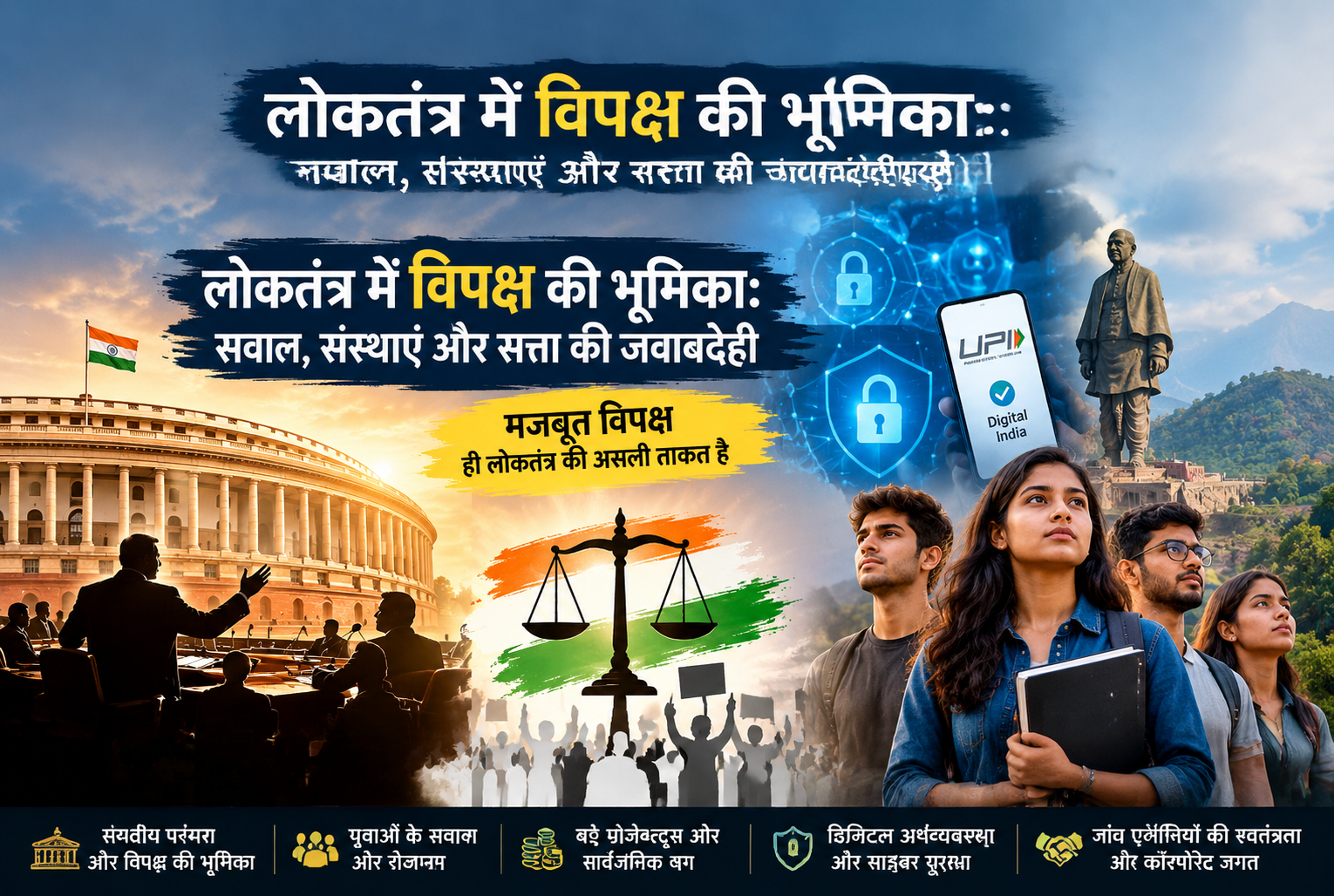 make a feture image लोकतंत्र में विपक्ष की भूमिका